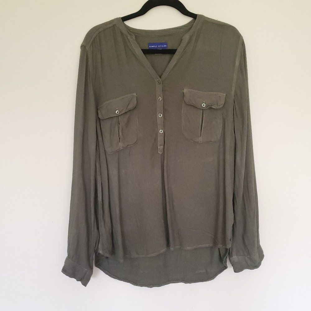 Simply Styled green blouse long sleeve XL